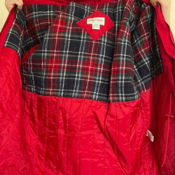 Cabin Creek Red Plaid Coat Women's Medium Puffer Vintage 90s Camping Midwest - Picture 4 of 7